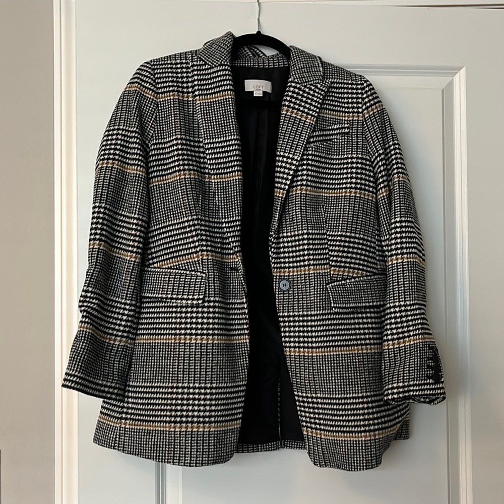 Ann Taylor Plaid Blazer